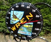 Thermomètre émaillé à aiguille Vintage Rond bombé oiseau Wren Oiseaux