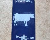 Thermomètre émaillé bleu déco vache top affaire 30 cm