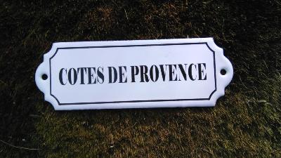 Plaque émaillée cave Côtes de Provence, plaque authentique émail blanc