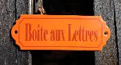 Plaque maille orange Boite aux lettres, plaque authentique en mail 
