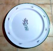 Grand plateau émaillé déco Provence lavande 40 cm vaisselle émaillée made in France