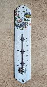 Thermomètre émaillé fleurs déco vintage: thermomètre émail extérieur décoratif 