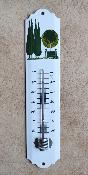 Thermomètre décoratif émaillé arbre topiaire, thermomètre émail extérieur Vintage