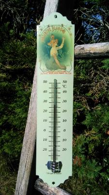 Thermomètre émaillé décoratif vintage Absinthe alcool menthe 30 cm