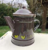 Cafetière émaillée 1/2 L animaux frise décorative fonctionnelle