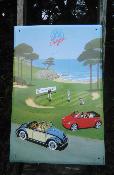 Grande plaque maille ancienne publicit Volkswagen Coccinelle parfait tat
