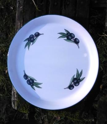 Grand plateau olives émaillé 35 cm pizza, tarte, gâteau : vaisselle émaillée made in France