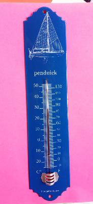 Thermomètre extérieur émaillé voilier Pen Duick bleu 30 cm 