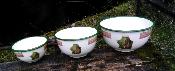 Saladiers émaillés 3 tailles frise décorative jardin vaisselle émaillée émail et cetera