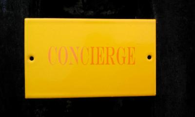 Plaque émaillée Concierge plaque émail jaune de qualité