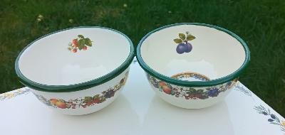 Bol émail guirlande de fruits lot de 2, vaisselle émail et cetera
