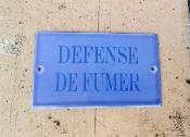 Plaque maille Dfense de Fumer plaque mail bleu lavande dcorative 