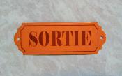 Plaque de porte Vintage Sortie plaque émaillée orange qualité
