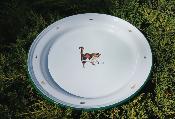 Plateau émaillé blanc décor chat 40 cm cuisine émail et cetera