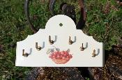 Accroche-torchon porte cls maill Cerises frise dco Vintage