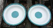 2 assiettes mailles pique-nique bleues cration originale Armail Emalia 
