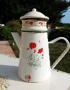 Cafetire maille motif fleur coquelicot cafetire filtre vintage