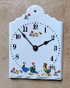 Horloge �maill�e Vintage Coq Poules made in France
