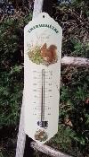 Thermomètre décoratif émaillé Animaux de la forêt écureuil 35 cm