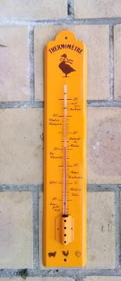 Plaque émaillée thermomètre orange Oie extérieur décoratif 