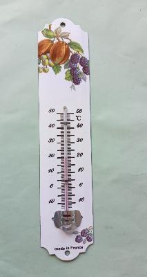 Thermomètre extérieur décoratif émaillé Fruits 25 cm