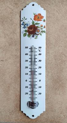 Thermomètre émaillé fleurs bouquet Arémail Emalia: thermomètre émail véritable 30 cm