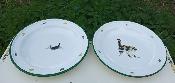 2 assiettes émaillées motif chat vaisselle émaillée cuisine déco