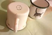 Mug émaillé chat lot de 2: vaisselle émaillée originale made in France