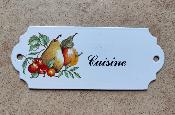 Plaque de porte Vintage cuisine maille bouquet de fruits