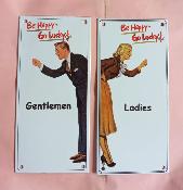 Plaque de porte toilettes Lucky plaques mailles publicitaires jeu de 2