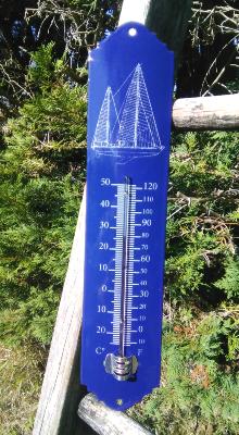 Thermomètre extérieur émaillé voilier Pen Duick bleu 30 cm 