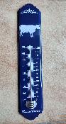 Thermomètre émaillé bleu déco vache top affaire 30 cm