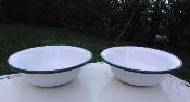 Lot de 2 coupelles émaillées blanches 12 cm: vaisselle émaillée 