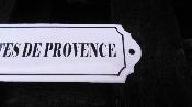Plaque émaillée cave Côtes de Provence, plaque authentique émail blanc