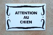 Plaque maille Attention au Chien: plaque mail blanc qualit