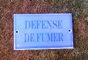 Plaque maille Dfense de Fumer plaque mail bleu lavande dcorative 
