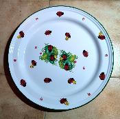Grand plateau émaillé coccinelles couleurs vives 40 cm: cuisine émail et cetera