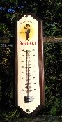 Thermomètre plaque émaillée sur bois Suchard garçon 33 cm: le top Arémail Emalia