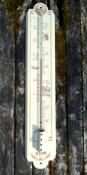 Plaque émaillée publicitaire Thermomètre déco vintage émail 50 cm Moulins Nemours