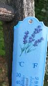 Thermomètre fleurs émaillé Jardin Lavande: thermomètre émail extérieur