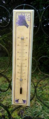 Thermomètre bois décoratif Lavande Provence 50 cm made in France
