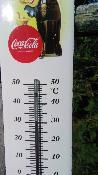 Thermomètre émaillé publicitaire Vintage 30 cm Coca Cola: thermomètre extérieur émaillé