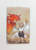 Magnet Vache qui Rit mail, plaque maille ancienne publicit aimante