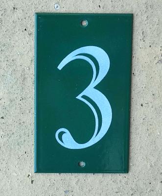 Petite plaque émaillée numéro de maison N° 3 émail et cetera