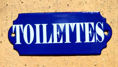 Plaque de porte toilettes émaillée Bordeaux décorative made in France