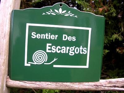 Panneau émail jardin sentier escargot plaque émaillée allée chemin