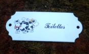 Plaque de porte Toilettes maille Vaches, plaque mail et cetera