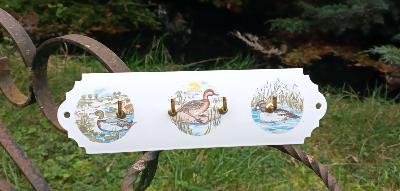 Porte torchons émaillé Canard animaux déco porte clés émail etc