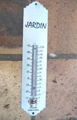 Thermomètre extérieur zinc galva Jardin Arémail Emalia 30 cm