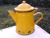 Cafetire maille jaune animaux dco, vaisselle maille dco cuisine vintage